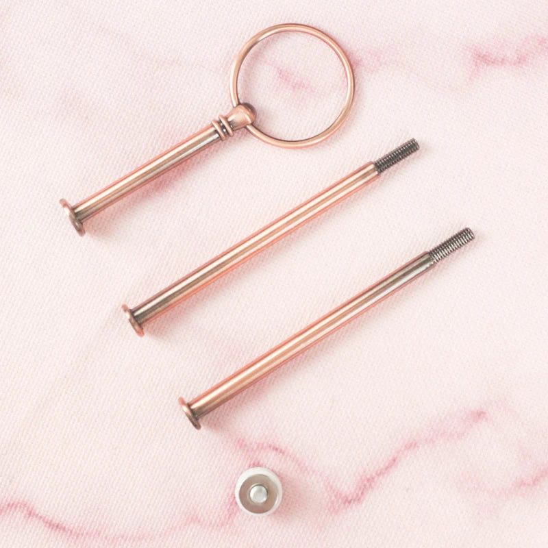 Decorating Supply Metal 3 Tier Round Style Rod Fruit Tray Fitting Decoration Tool Wedding Party Cake Stand Handle