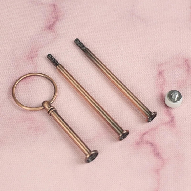 Decorating Supply Metal 3 Tier Round Style Rod Fruit Tray Fitting Decoration Tool Wedding Party Cake Stand Handle