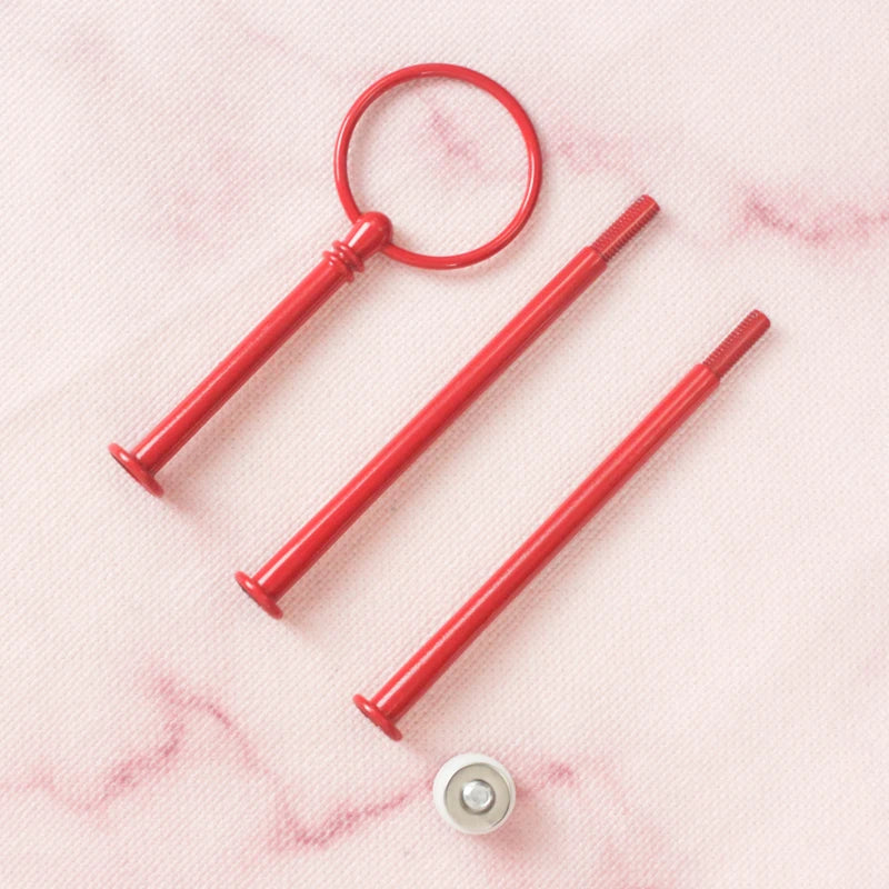 Decorating Supply Metal Wedding 3-tier Round Style Rod Ceramic Fruit Tray Handle Wholesale Cake Stand Fitting