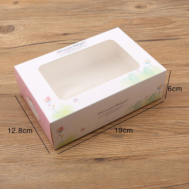 500pcs cupcake paper box with window Pink paper Gift box cake Packaging For Wedding home party muffin packaging cookies supplies
