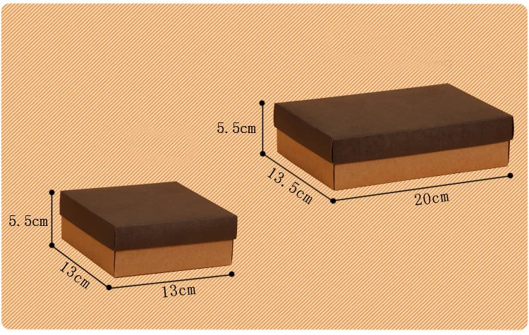 200 Pcs kraft paper gift box wedding Party birthday cake candy Cookies chocolate Simple kraft paper box gift Packaging supply