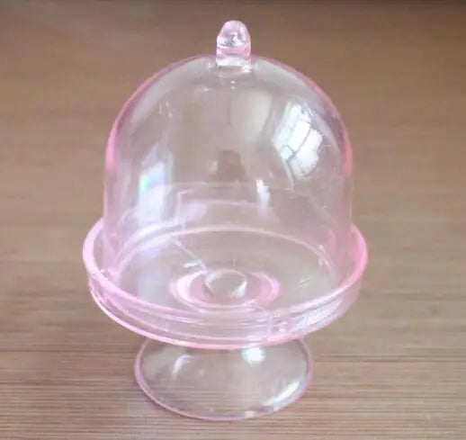 200PCS Acrylic Clear Mini Cake Stand Baby Shower Wedding Favors Holder Birthday Party Sweet Table Decor Supplies