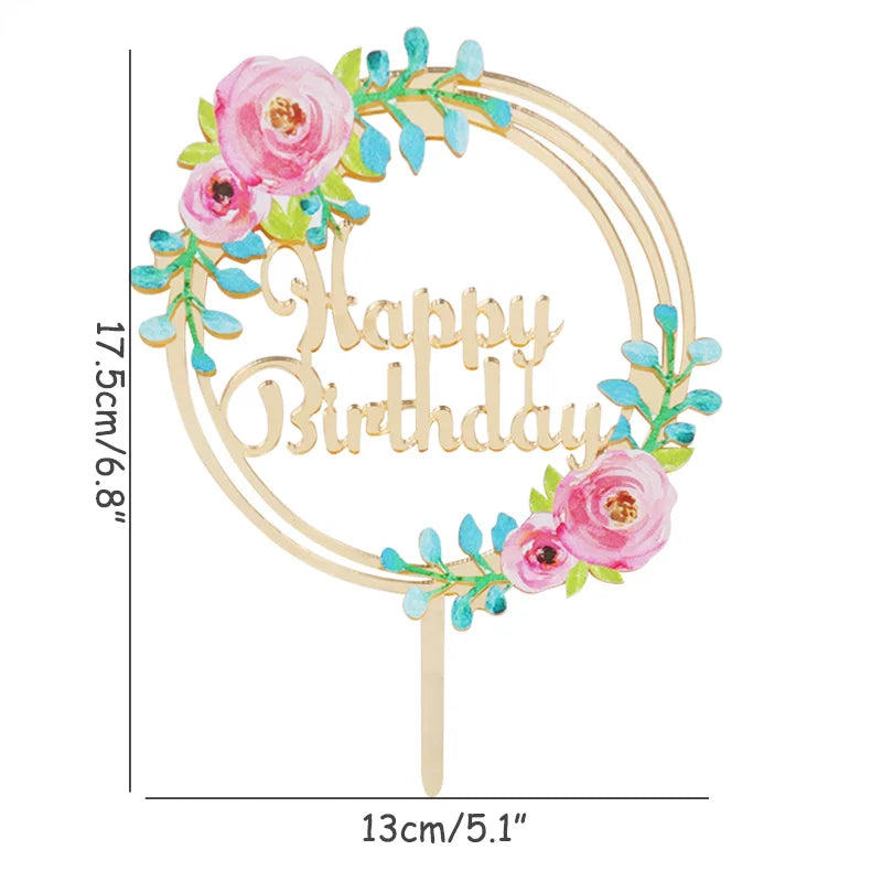 Pink Flamingo Cake Topper Balloon Cake Flags Birthday Kids Favors Cake Decoration Cupcake Topper tableware Wedding Dessert Decor