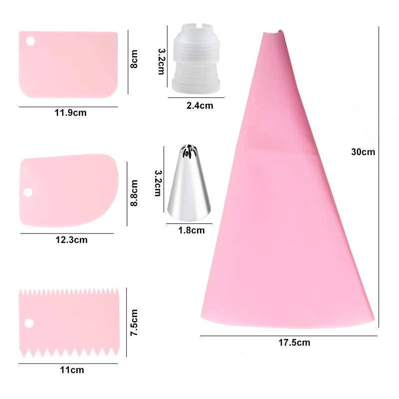 14/26/29pcs Cream Nozzles & Pastry Tools Set – Cake Decorating Tips with Bags for Baking & Confectionery
