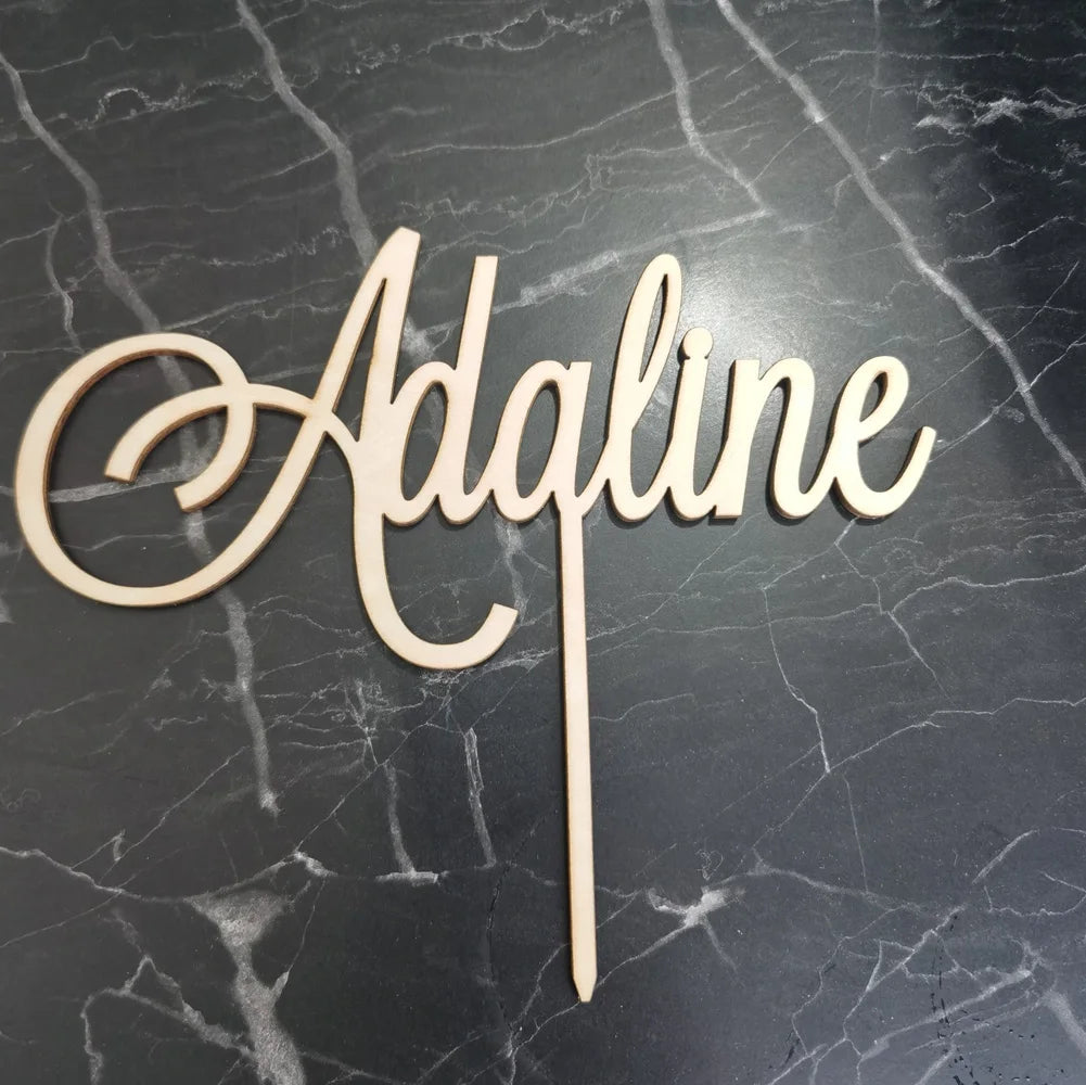 Personalized Name woodenAcrylic Cake Topper,Custom Happy Birthday Cake Topper Party Decoration Kids Birthday Party Supplies