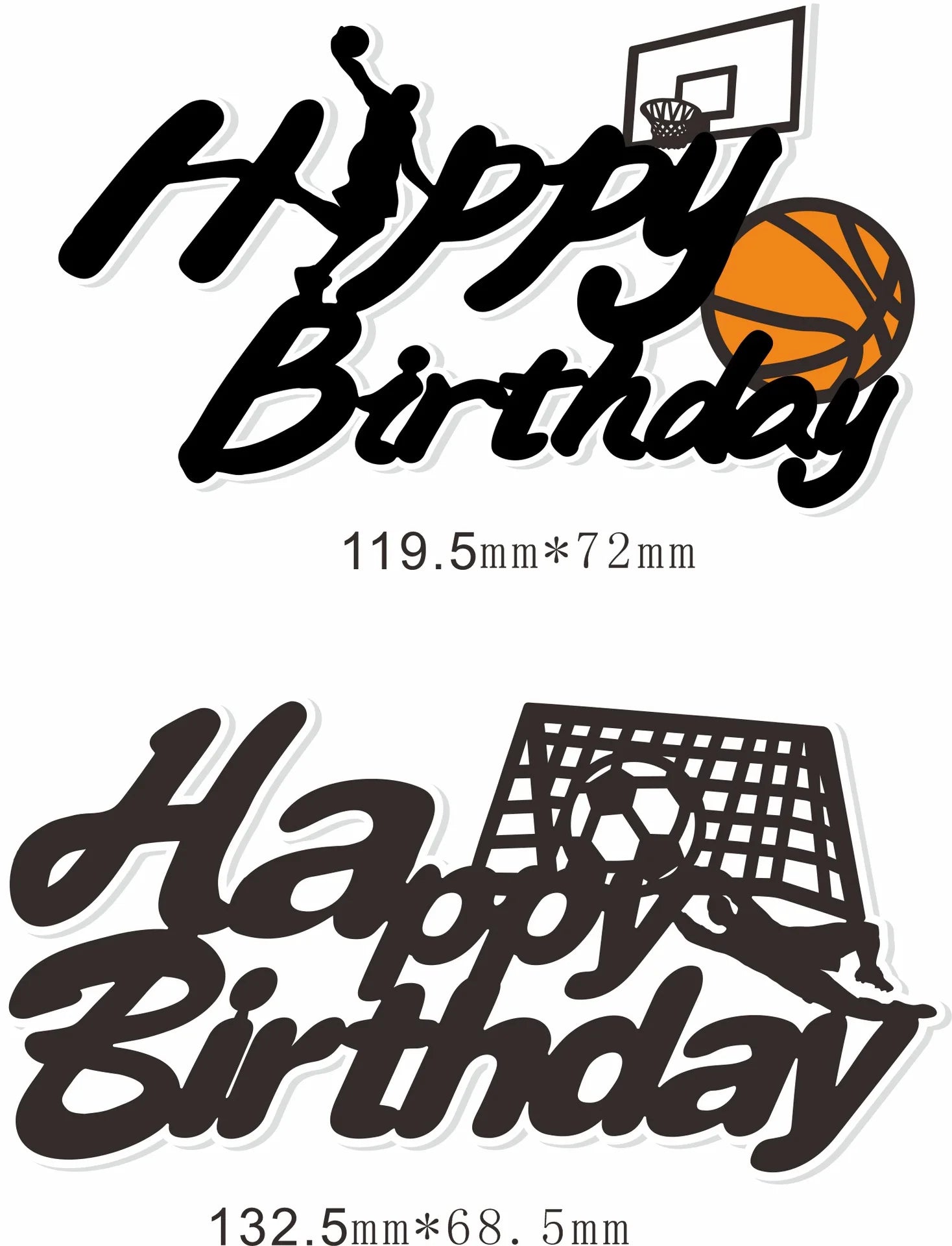 Basketball & Football Birthday Cake Toppers – Perfect for Kids Boys Party & Baby Shower Decorations