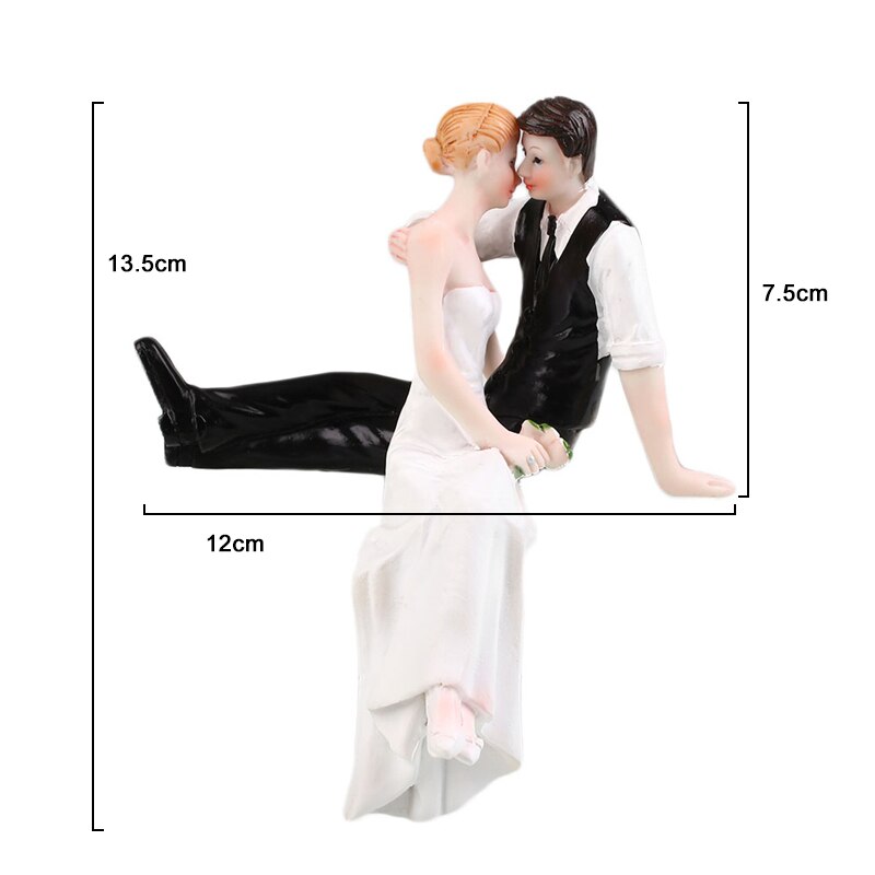 Romantic Bride & Groom Dolls Wedding Decoration Supplies Cake Toppers Dolls Synthetic Resin Marry Valentine&