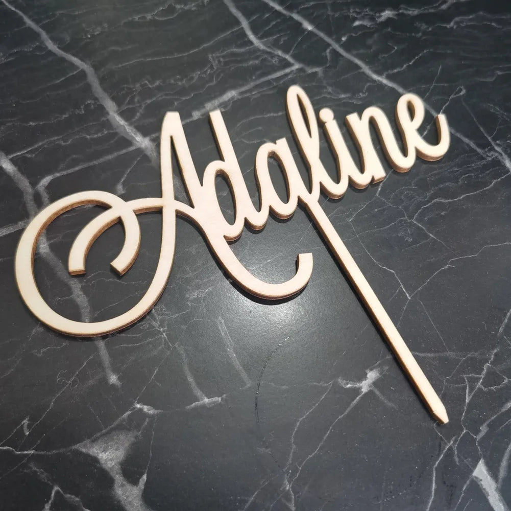 Personalized Name woodenAcrylic Cake Topper,Custom Happy Birthday Cake Topper Party Decoration Kids Birthday Party Supplies
