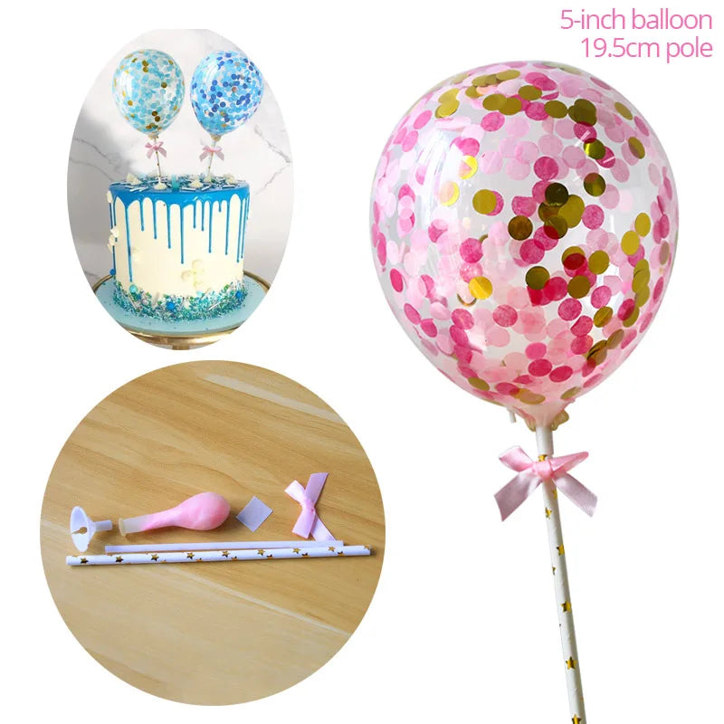 Pink Flamingo Cake Topper Balloon Cake Flags Birthday Kids Favors Cake Decoration Cupcake Topper tableware Wedding Dessert Decor
