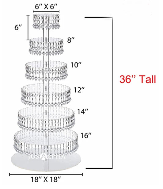 7 tiers Party Round cake holder Crystal transparent acrylic Cake Stand for birthday decoration Wedding Supply