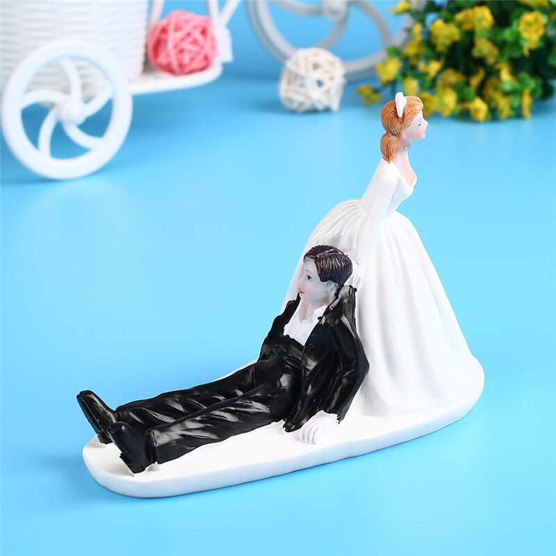 Romantic Bride & Groom Dolls Wedding Decoration Supplies Cake Toppers Dolls Synthetic Resin Marry Valentine&