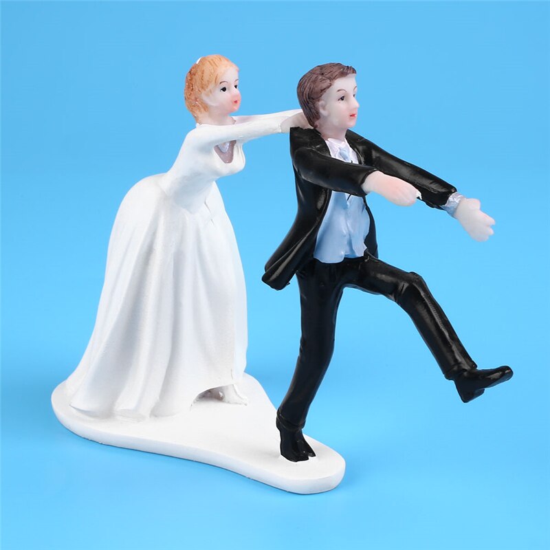Romantic Bride & Groom Dolls Wedding Decoration Supplies Cake Toppers Dolls Synthetic Resin Marry Valentine&