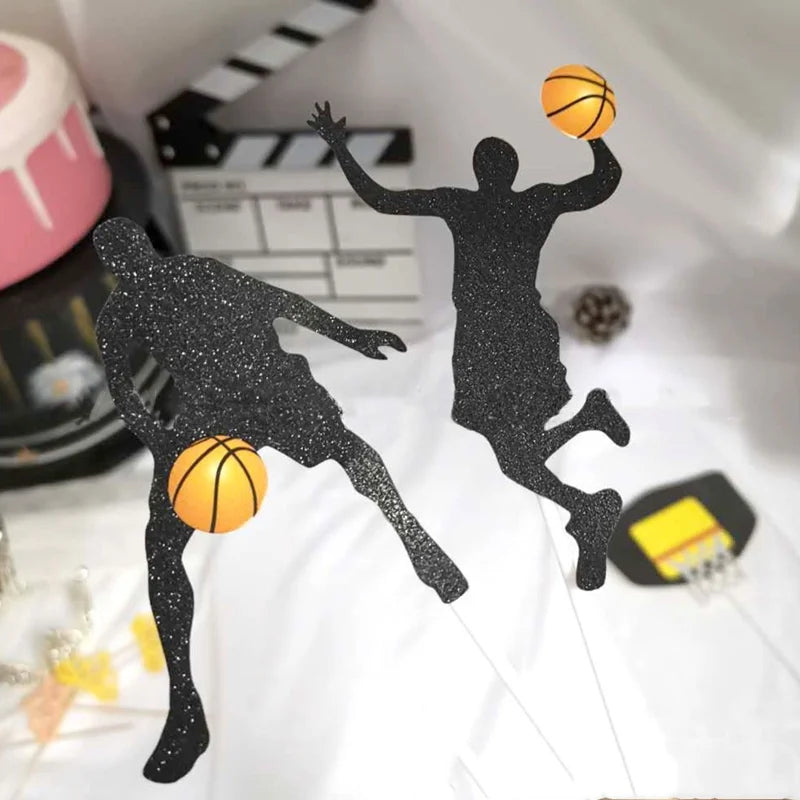 Basketball & Football Birthday Cake Toppers – Perfect for Kids Boys Party & Baby Shower Decorations