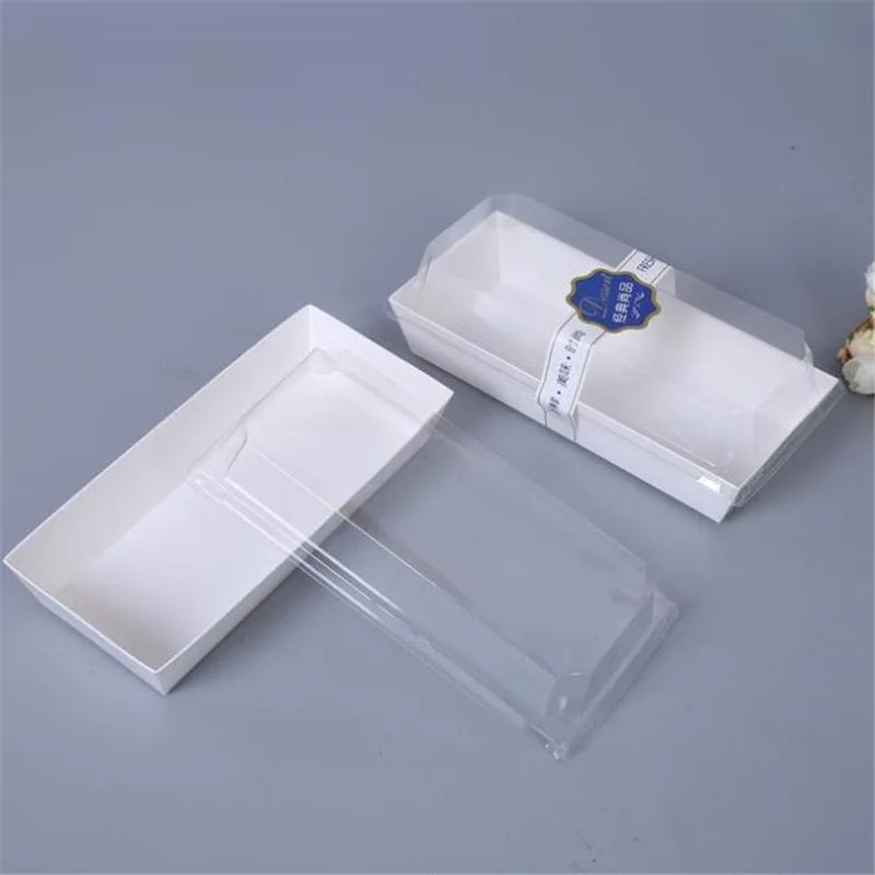 100pcs Square Plastic Melaleuca Cake Mousse Packing Cake Box Disposable Transparent Dessert PET Cup Favors Boxes Supplies 400ML