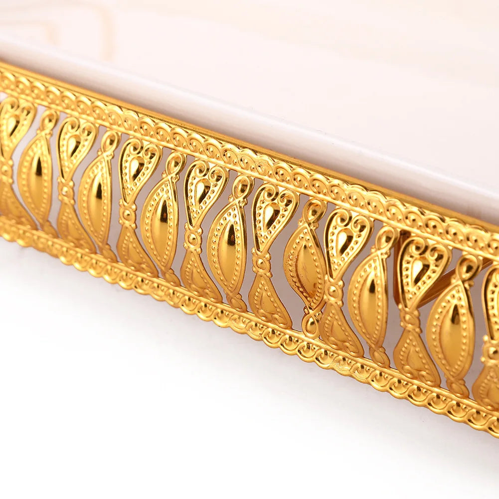 Crystal decoration double-layer ceramic metal snack rack kitchen supplies three-layer ceramic cake plate fruit plate