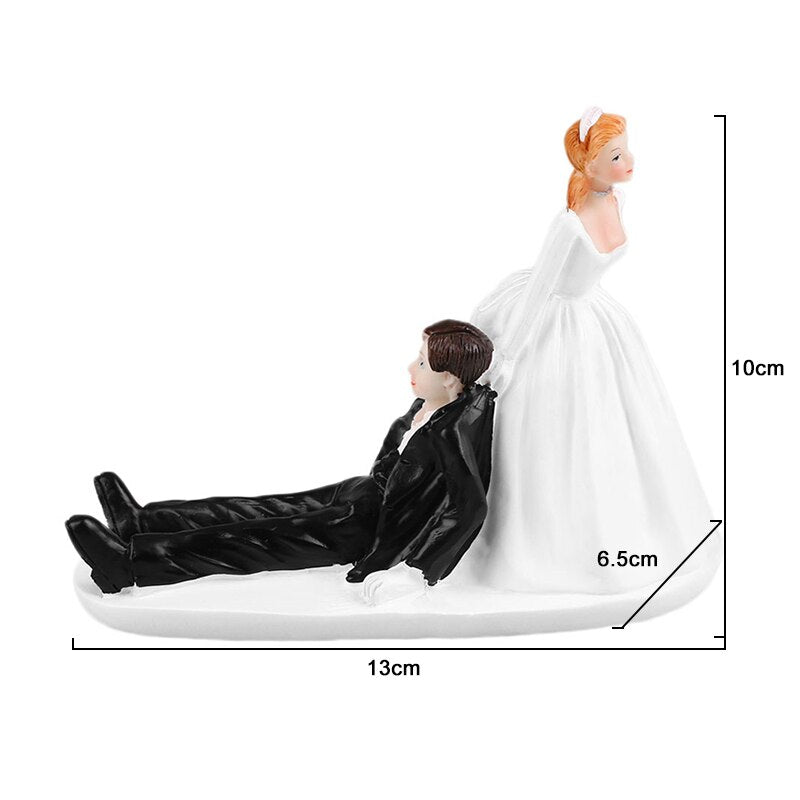Romantic Bride & Groom Dolls Wedding Decoration Supplies Cake Toppers Dolls Synthetic Resin Marry Valentine&