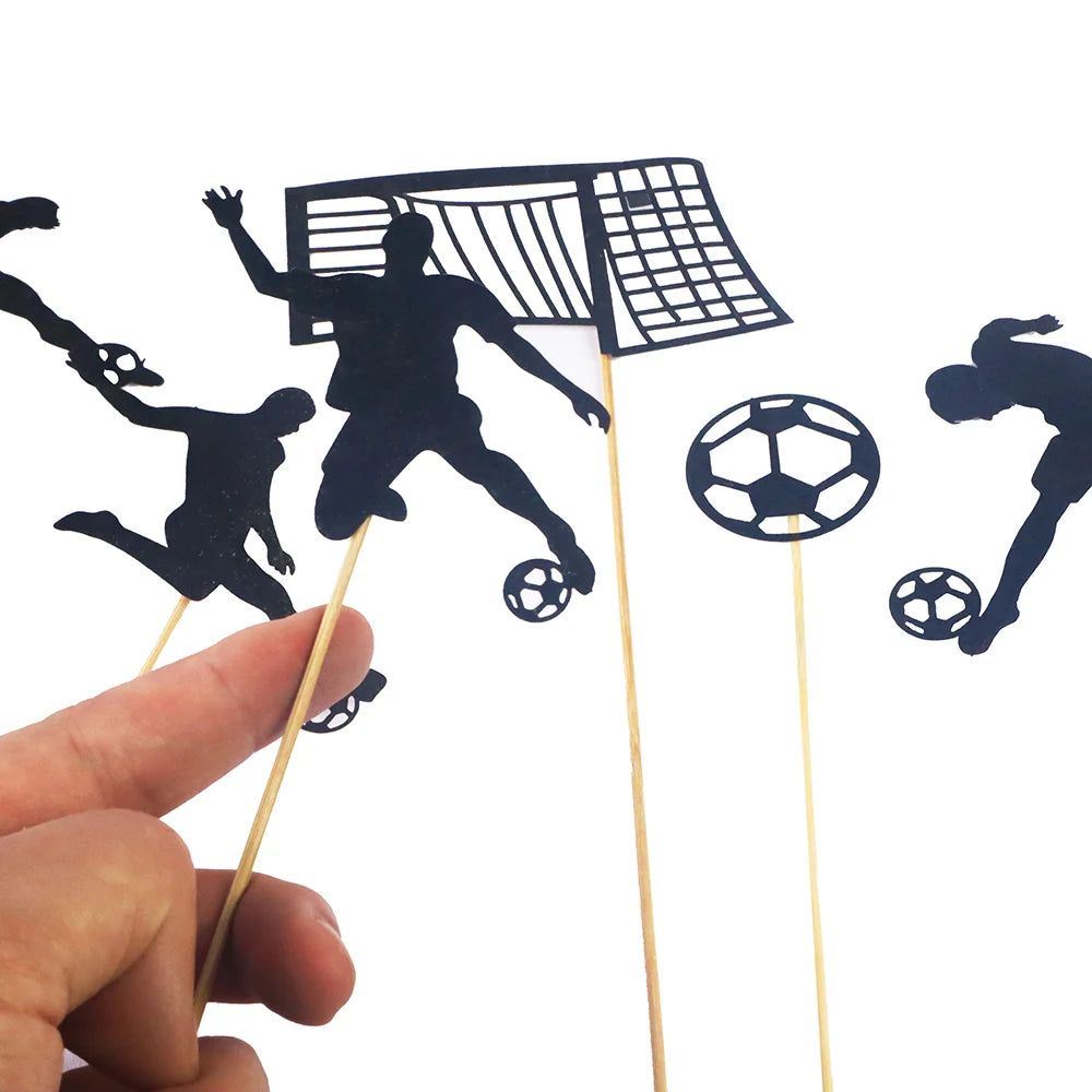 Basketball & Football Cupcake Toppers – Sports Theme Birthday Cake Flags for Kids Parties