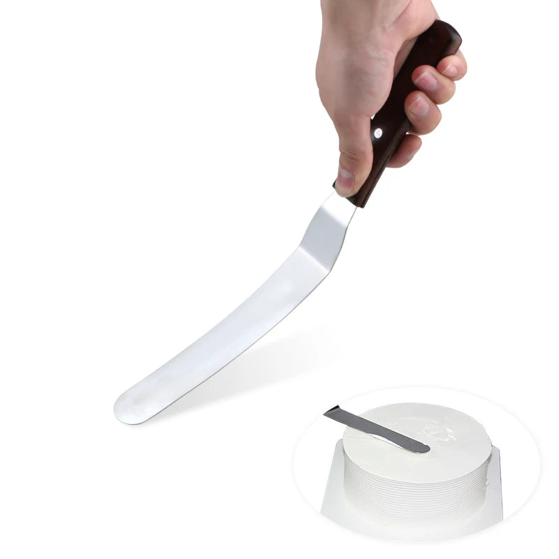 Stainless Steel Cake Spatula with Wood Handle – 4, 6, 8, 10 Inch Icing & Smoothing Tool