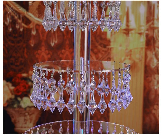 7 tiers Party Round cake holder Crystal transparent acrylic Cake Stand for birthday decoration Wedding Supply
