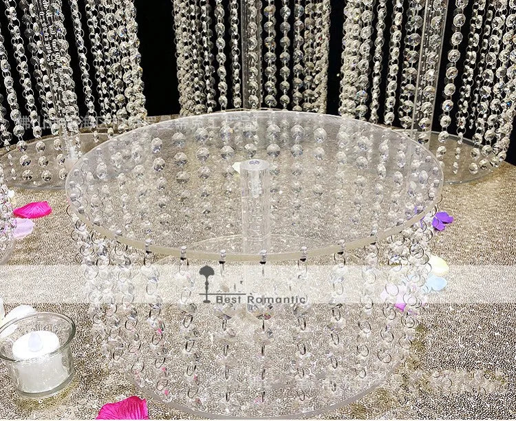 Sparkling Crystal clear garland chandelier wedding cake stand birthday party supplies decorations for table top centerpieces