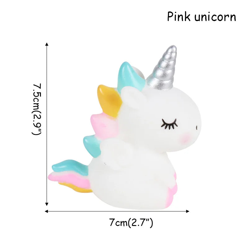 Unicorn Girls Cake Topper Kids 1st Birthday Decor Cloud Rainbow Balloon Cupcake Toppers Baby Shower Christening Cake Decorating