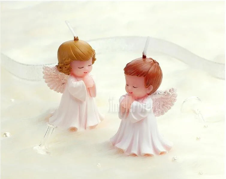 100pcs Wedding Favors and Gifts for Guests Baby Shower Birthday Party Angel Candles for Cake Souvenirs Decorations Supplies