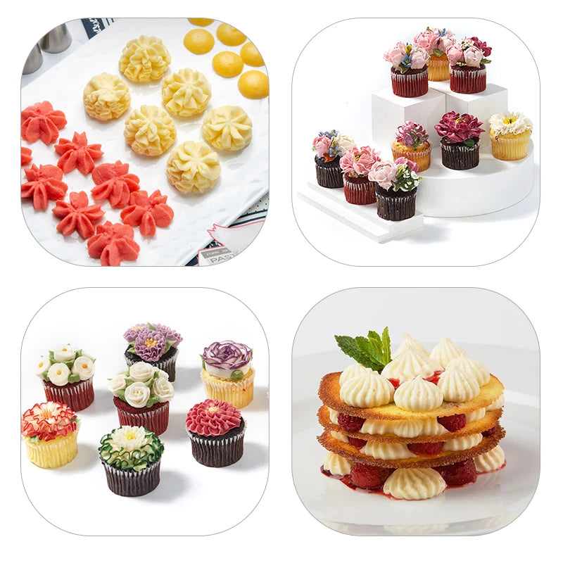 14/26/29pcs Cream Nozzles & Pastry Tools Set – Cake Decorating Tips with Bags for Baking & Confectionery