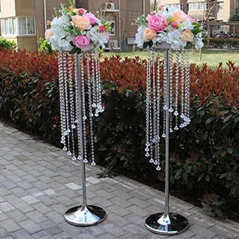 2Pcs/lot Elegant Sparkling Crystal Clear Garland Chandelier Wedding Cake Stand Birthday Barty Supplies Decorations
