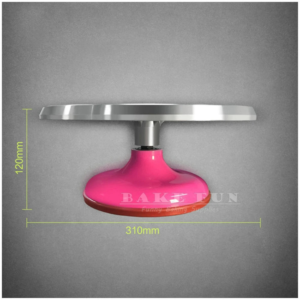 High Quality 31cm Aluminum Alloy Revolving Cake Decorating Table Quiet Turntable Stand DIY Pastry Supplies Color Random