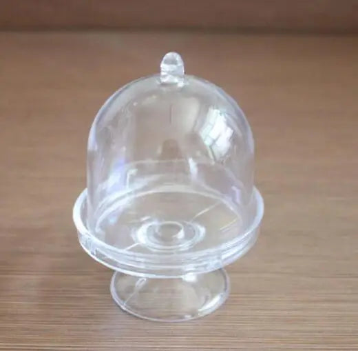 200PCS Acrylic Clear Mini Cake Stand Baby Shower Wedding Favors Holder Birthday Party Sweet Table Decor Supplies