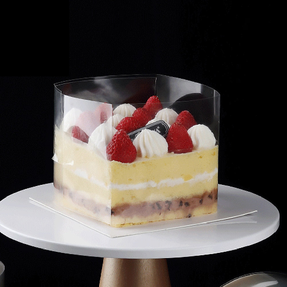 Transparent Cake Edge Collar Disposable Cake Decorating Collar Cake Surround Film Cake Fixed Decoration Convenient for Baking