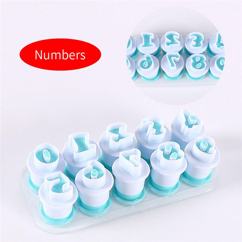 Baking Pastry Mold Letter Fondant Cookie Chocolate Biscuit Cutter Upper&Lowercase Alphabet and Number DIY Cake Decorating Tools