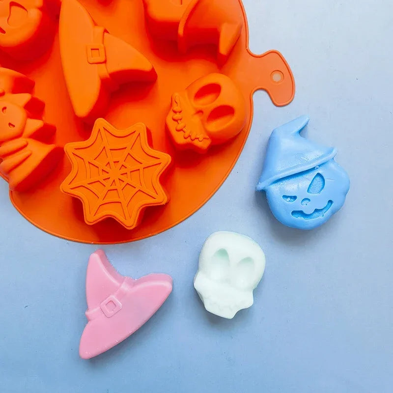 Halloween Baking Mold 3D Pumpkin Bat Skull DIY Model Chocolate Candy Jelly Biscuit Cake Mould Tool Cookie Cutter Reusable Party