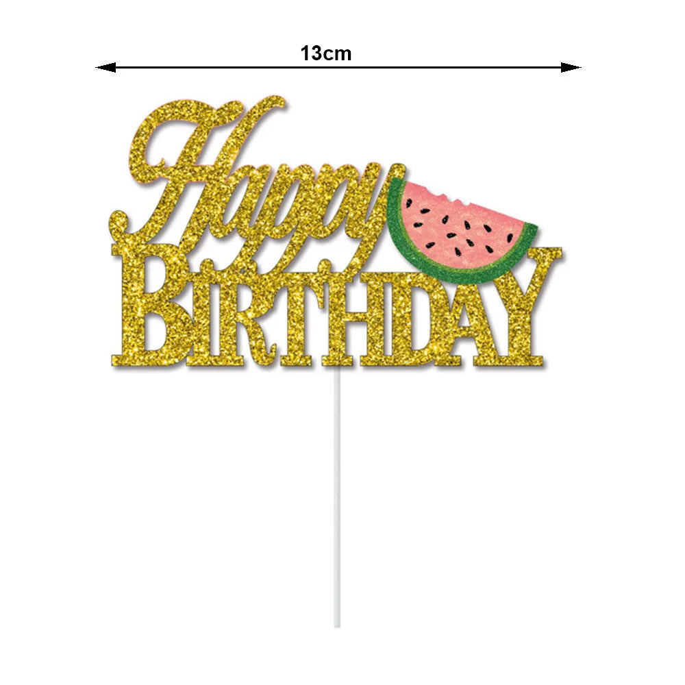 One in a Melon Cupcake Topper Baby Kids 1st Birthday Party Cake Decor Watermelon Themed Party Supplies Baby Shower Girl Birthday