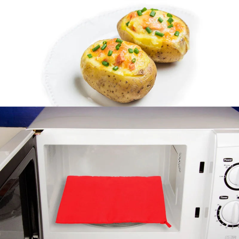 Microwave Baking Potatoes Bag Washable Cooker Bag Oven Steam Pocket Quick Baked Potatoes Rice Pocket Soil Bean Bag