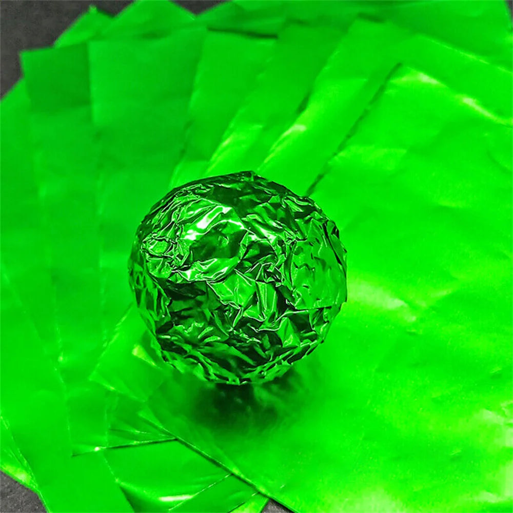 100pcs 8x8cm Aluminum Foil Wrapping Sheets – DIY Food Packaging for Chocolate & Candy