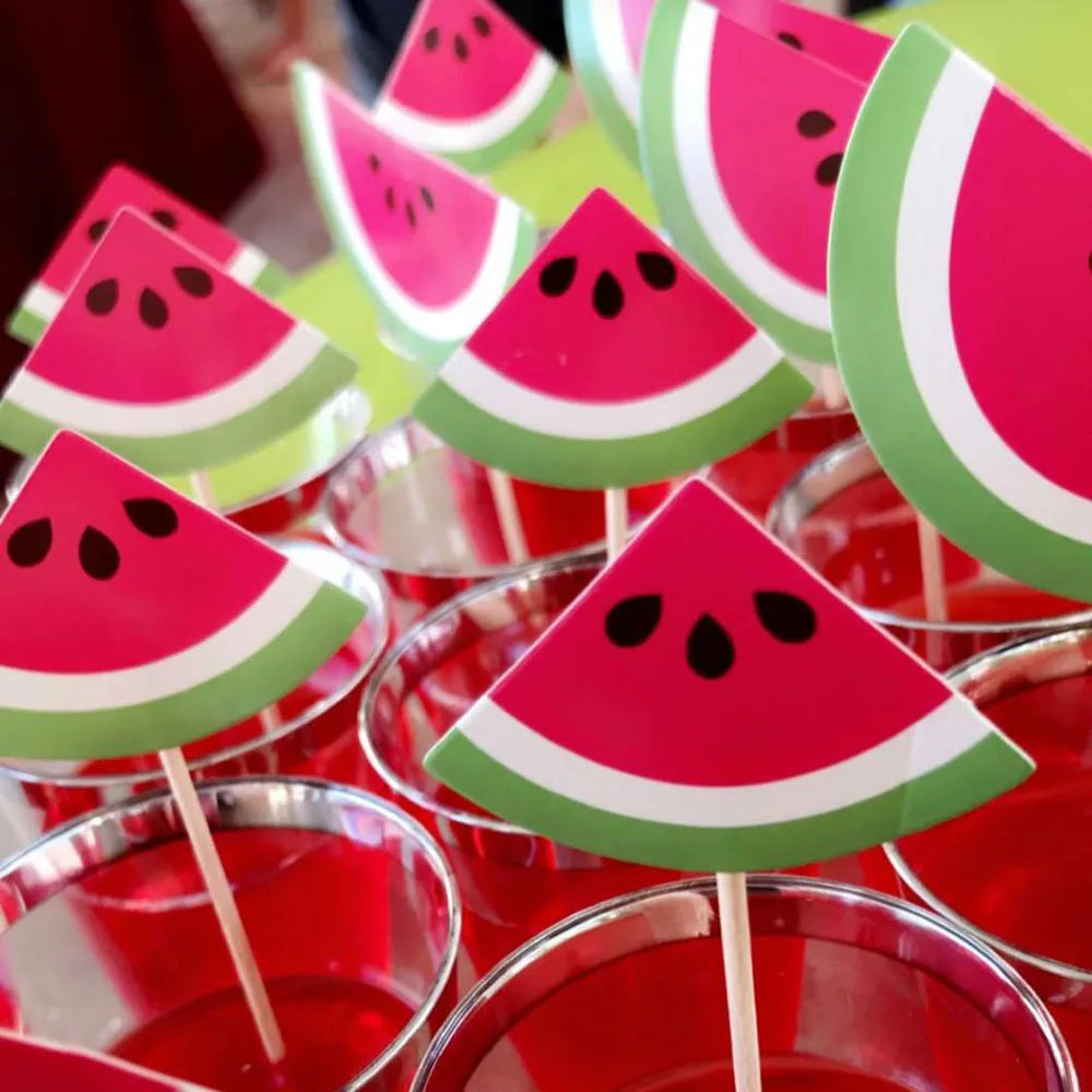 One in a Melon Cupcake Topper Baby Kids 1st Birthday Party Cake Decor Watermelon Themed Party Supplies Baby Shower Girl Birthday
