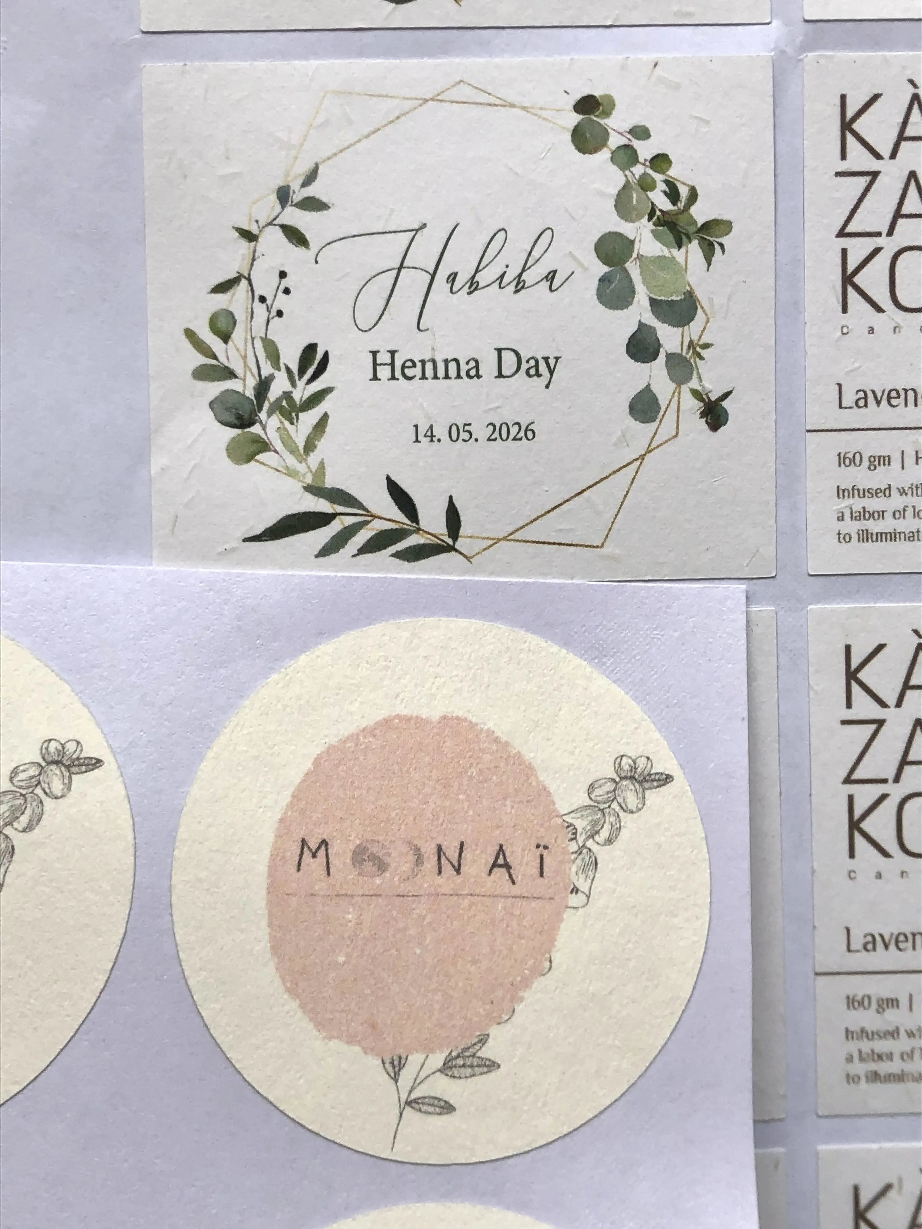 Custom Rough Texture Label Aesthetic Adhesive Stickers Personalized Logo Text Coffee Cake Baking Gift Packaging Product Sealing