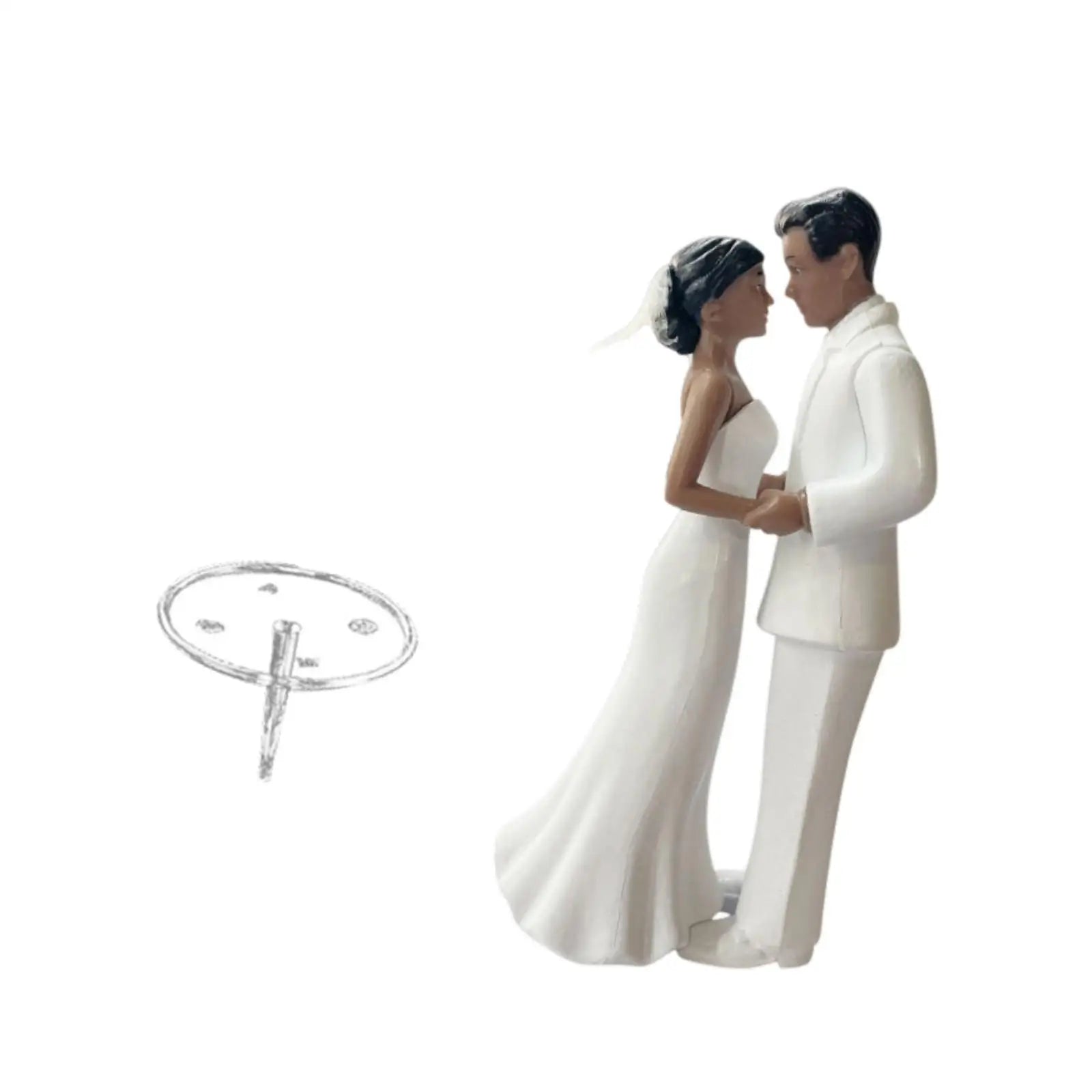 Wedding Cake Topper Accessory DIY Micro Landscape Modern Keepsake Simulated Bride Groom Figurine Decoration for Bridal Showers