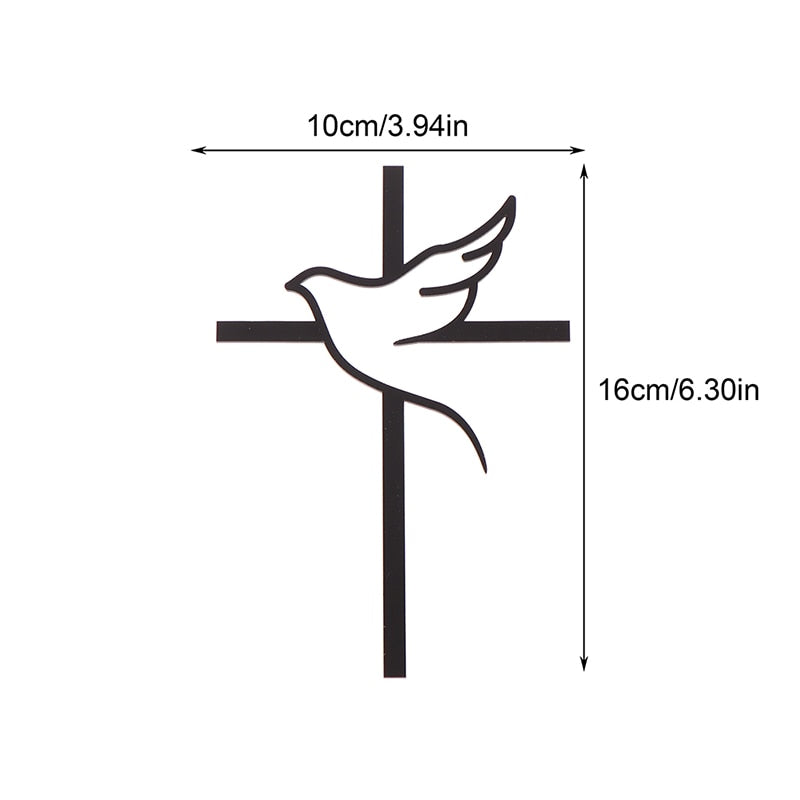 Dove & Cross First Holy Communion Religious Cake Topper Wood Christening Cake Insert Decor God Bless Baby Birthday Party Supplie