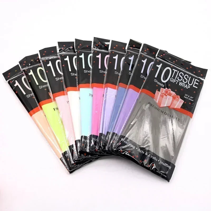 10pcs Tissue Paper Sheets (50×66cm) – Bouquet & Gift Wrapping for Wedding, Birthday & DIY Crafts
