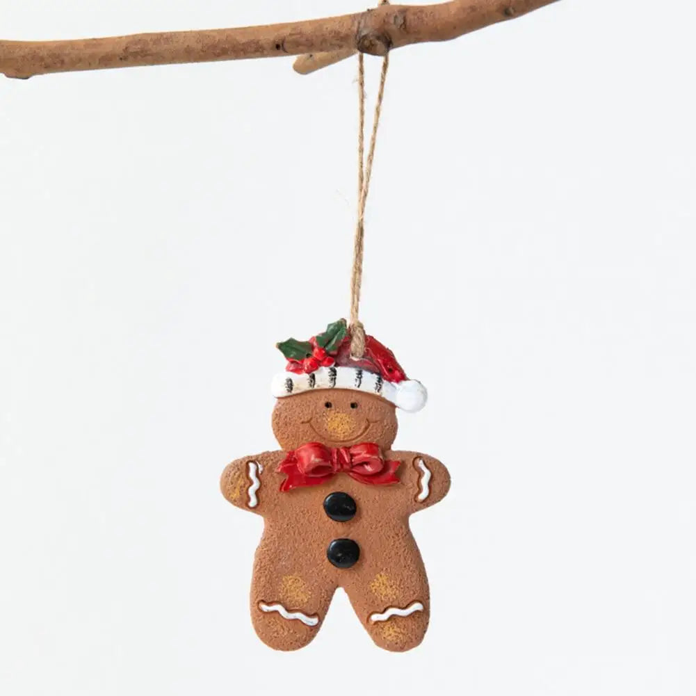 Resin Christmas Ornaments Festive Tree Ornaments Adorable Christmas Resin Gingerbread Man Ornament Festive Xmas Tree Decoration