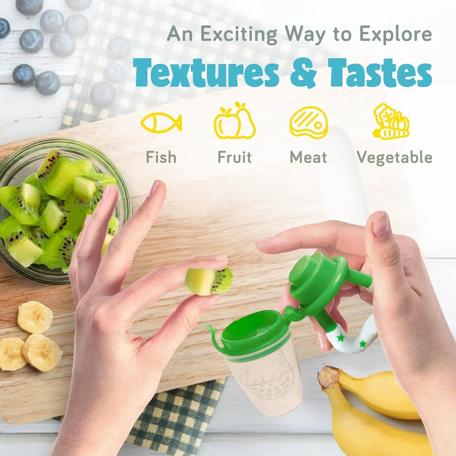 1pc Baby Feeding Spoon Fruit Grinding Pacifier Complementary Bites Silicone Mesh Baby Feeding Tableware