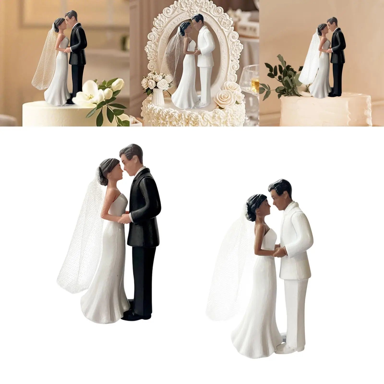 Wedding Cake Topper Accessory DIY Micro Landscape Modern Keepsake Simulated Bride Groom Figurine Decoration for Bridal Showers