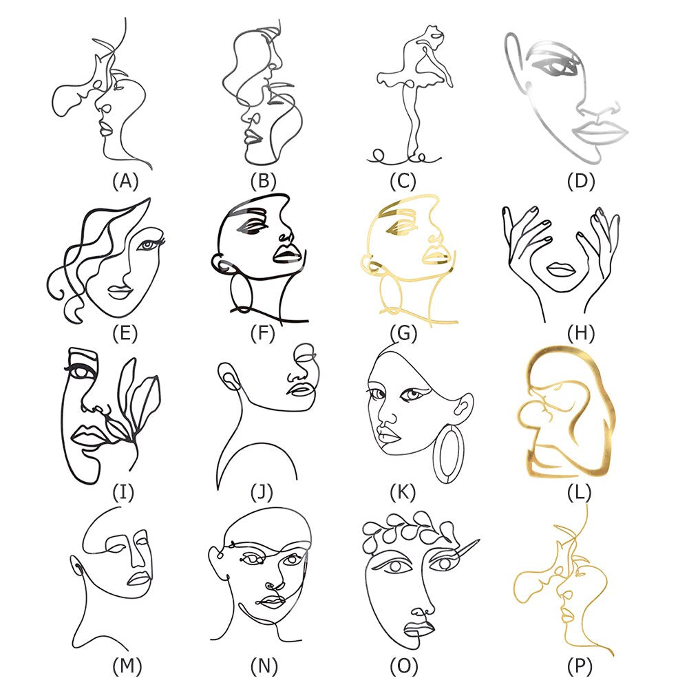 Acrylic Minimalist Art Lady Face Cake Topper Wedding Sexy Woman Girl Happy Birthday Cake Topper Party Supplies Cake Decorations