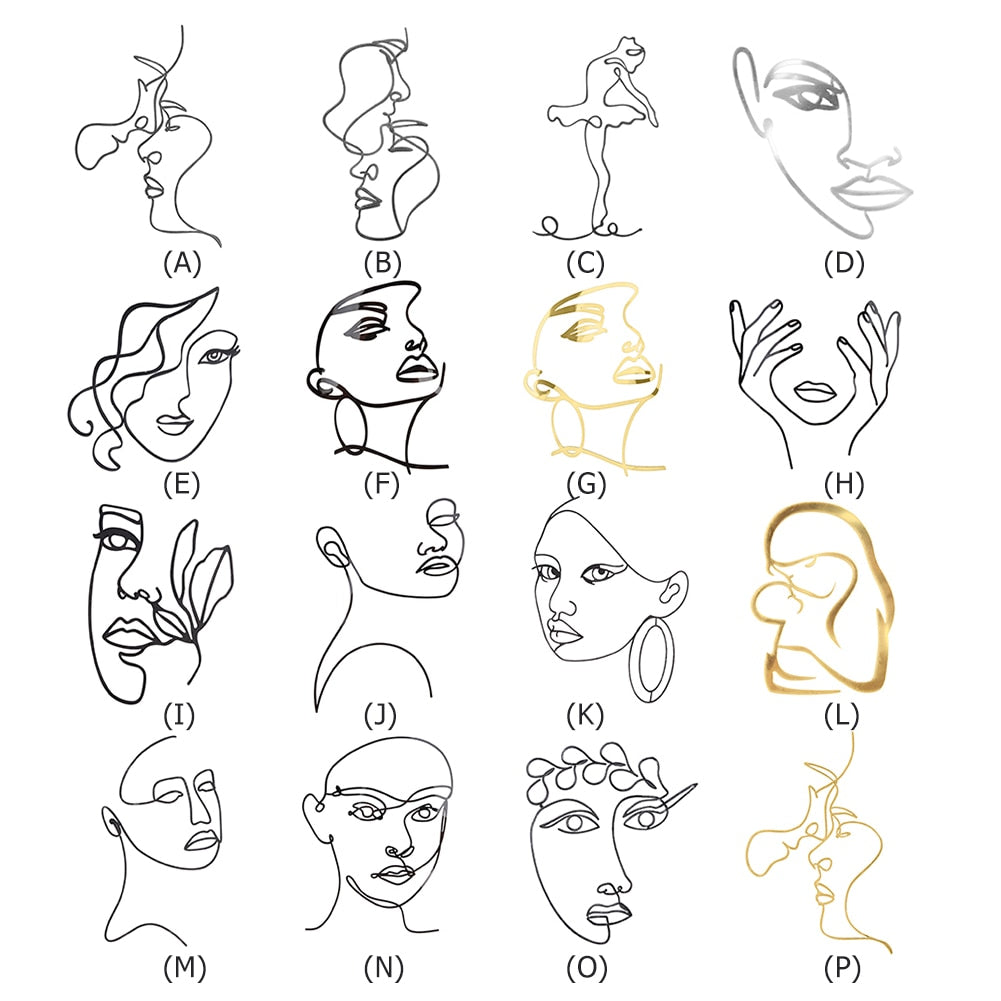 Acrylic Minimalist Art Lady Face Cake Topper Wedding Sexy Woman Girl Happy Birthday Cake Topper Party Supplies Cake Decorations