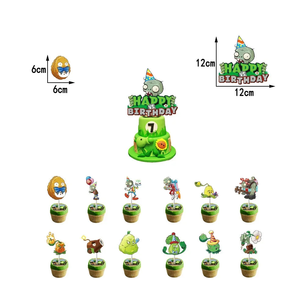 Plants vs Zombies GOTY Edition DIY Balloons Party Supplies Birthday Banner Latex Balloon Decoration Cake Supplies Kid gift