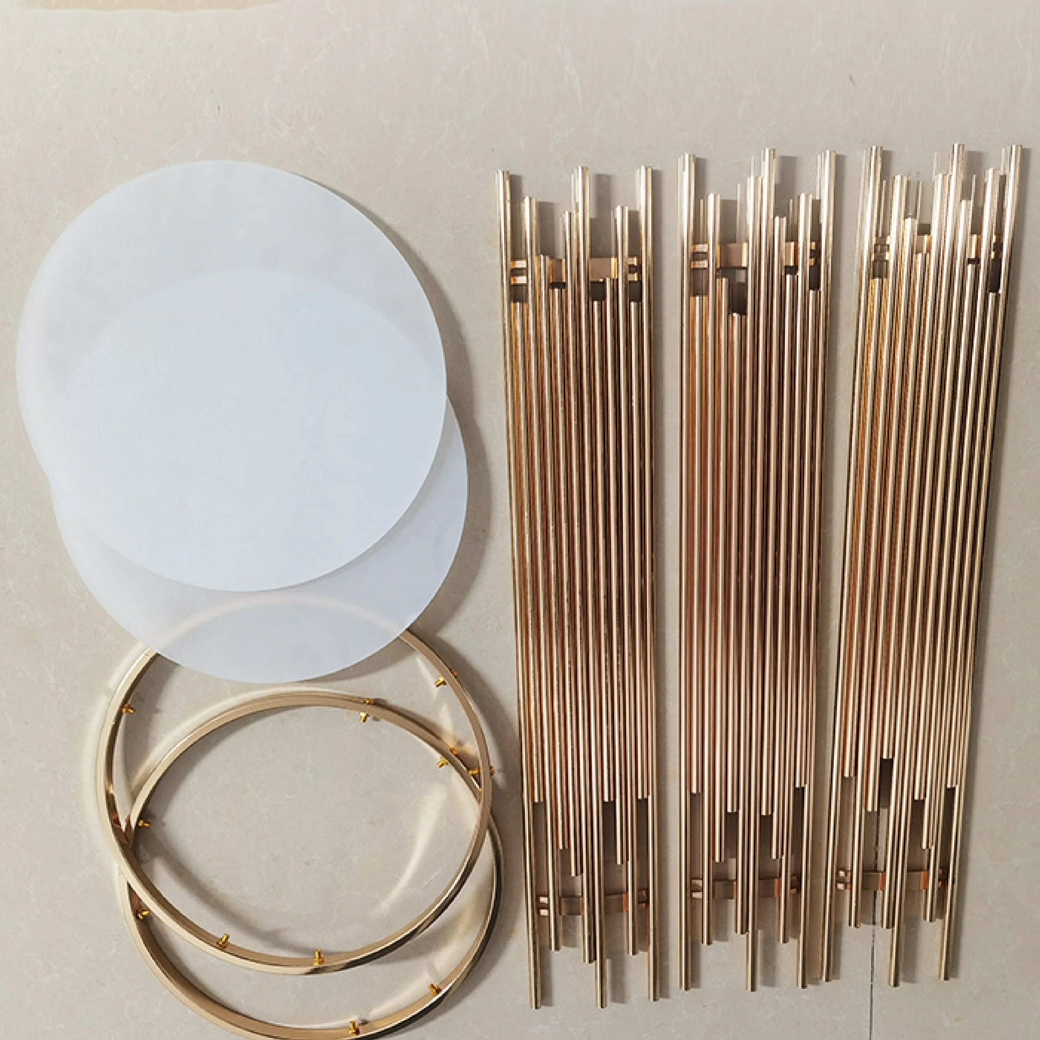3pcs Gold Round Metal Cylinders Wedding Stands Wedding Cake Flower Display Stands Home Decor Birthday Party Backdrop Supplies