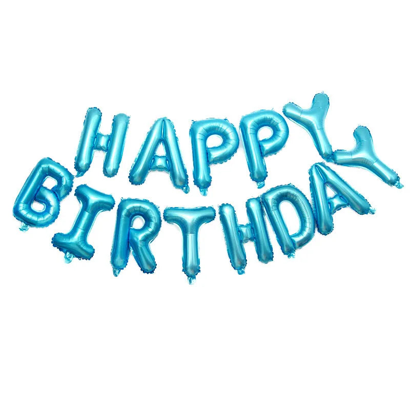 13pcs Rose Gold Happy Birthday Balloons – Letter Foil Balloon Decoration Set