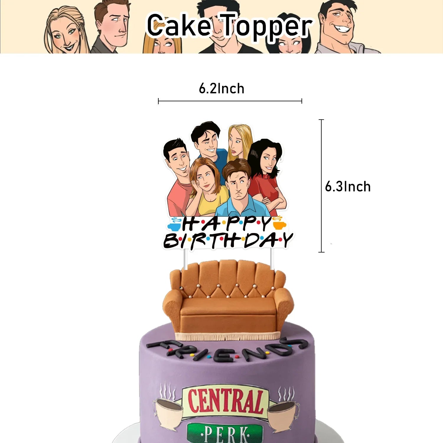 Friends Theme DIY Balloons Party Supplies Birthday Banner Latex Balloon Decoration Cake Supplies Kid Girl gift